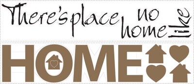 RoomMates® No Place Like Home Quote Peel and Stick Wall Decal, 7 1/2 x 28