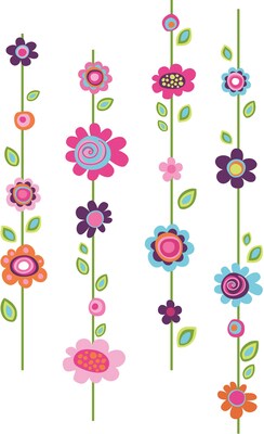 RoomMates® Flower Stripe Peel and Stick Giant Wall Decal, 18 x 40, 9 x 40