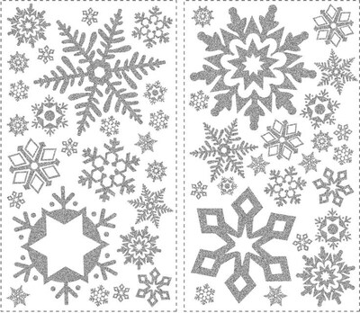 RoomMates® Glitter Snowflakes Peel and Stick Wall Decal, 18 H x 10 W