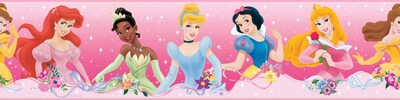 RoomMates® Disney Princess Dream Peel and Stick Border, Pink, 180 L x 5 H