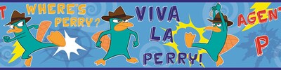 RoomMates® Agent P Peel and Stick Border, Blue, Orange, 180 L x 5 H