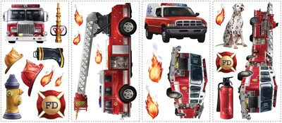 RoomMates® Fire Brigade Peel and Stick Wall Decal, 10 x 18