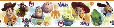 RoomMates® Toy Story 3 Peel and Stick Border, White, Blue, Green, 180 L x 5 H