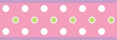 RoomMates® Polka Dot Peel and Stick Border, Pink, 180 L x 5 H
