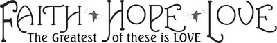 RoomMates® Faith, Hope, and Love Quote Peel and Stick Wall Decal, 9 3/4 x 13