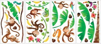 RoomMates® Monkey Business Peel and Stick Wall Decal, 10 x 18