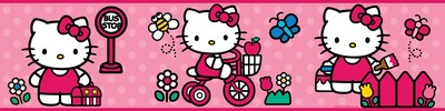 RoomMates® World of Hello Kitty Peel and Stick Border, Red, 180 L x 5 H