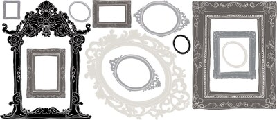 RoomMates® Metallic Black and Silver Frames Peel and Stick Wall Decal, 18 x 40