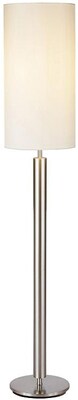 Adesso® Hollywood 58H Brushed Steel Floor Lamp with Ivory Drum Shade (4174-22)