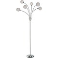 Adesso® Pom Pom 68H Brushed Steel LED Floor Lamp with 6 Adjustable Lights (4511-22)