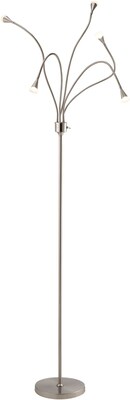 Adesso® 3195-22 Firefly LED Floor Lamp, 5 x 3 W, Satin Steel