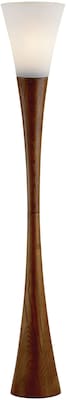 Adesso® Espresso 68H Walnut Floor Lamp with Frosted Glass Flute Shade (3201-15)