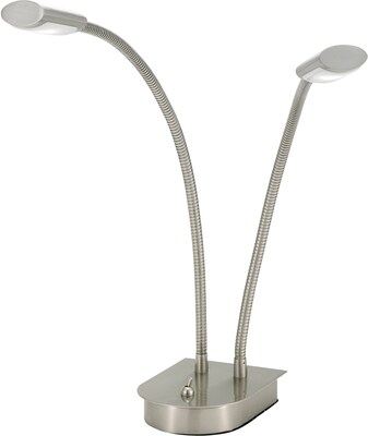 Adesso Eternity LED Double Gooseneck Desk Lamp, Brushed Steel (5032-22)