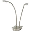 Adesso Eternity LED Double Gooseneck Desk Lamp, Brushed Steel (5032-22)