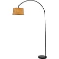 Adesso® Goliath 83H Arc Floor Lamp, Matte Black with Taupe Burlap Shade (5098-01)