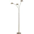 Adesso® Domino 84H Arc Lamp, Brushed Steel with Brushed Steel Globe Shades (5118-22)