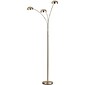 Adesso® Domino 84"H Arc Lamp, Brushed Steel with Brushed Steel Globe Shades (5118-22)