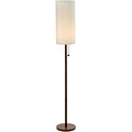 Adesso® Hamptons 65H Floor Lamp, Walnut with Beige Fabric Shade (3338-15)