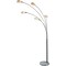 Adesso® Luna 86 Brushed Steel 5-Arm Arc Lamp with White Glass Shades (3346-22)