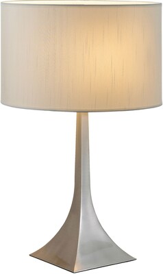 Adesso® Luxor Incandescent Tall Table Lamp, Satin Nickel/Chrome (6364-22)