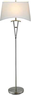 Adesso® Taylor 62H Satin Steel Floor Lamp with Rectangular Shade (3657-22 )
