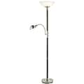 Adesso® Lexington 71H Walnut and Brushed Steel Floor and Reading Lamp Combo (4052-15)