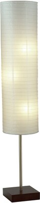 Adesso® Gyoza 67H Floorchiere, Walnut with White Rice Paper Shade (4099-15)