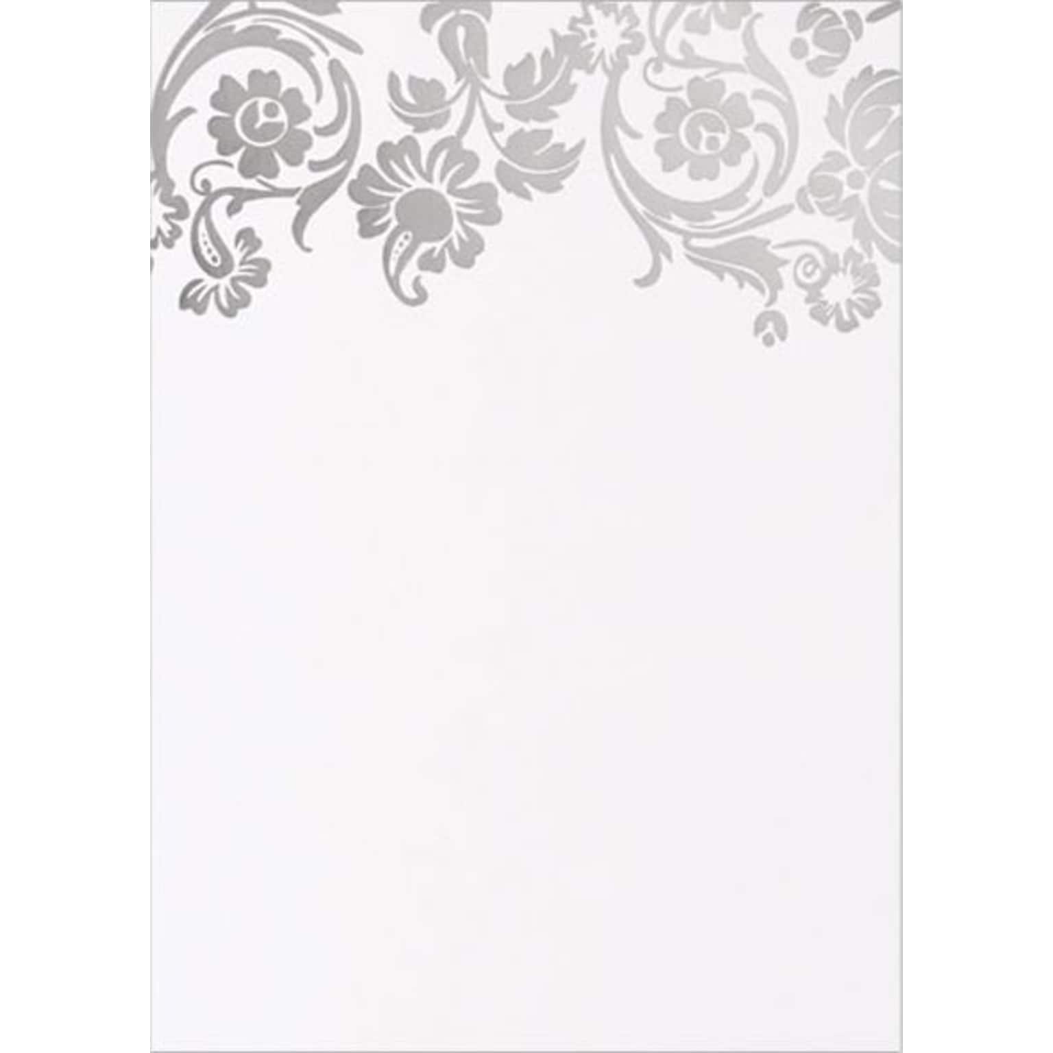 Great Papers® Silver Damask Foil Flat Cards with Envelopes, 10/Pack