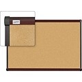 Quill Brand® Cork Bulletin Board, Mahogany Frame, 3W x 2H (23689-CC)