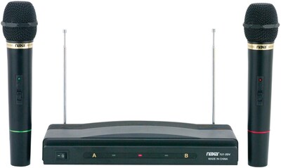 Naxa® NAM-984 Professional Dual Wireless Microphone Kit, 80 Hz - 12 kHz