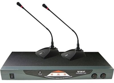 Pyle® PDWM2150 Professional Dual Table Top VHF Wireless Microphone System, 50 Hz - 16 kHz
