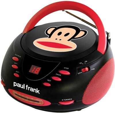 Paul Frank® PF224 Stereo CD Boombox With AM/FM Radio, Black