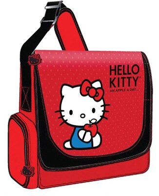 Hello Kitty® KT4339 Vertical Messenger Style Laptop Case, Red