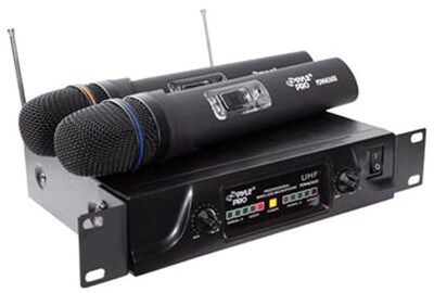 Pyle® PDWM2600 Dual UHF Wireless Microphone System, 60 Hz - 18 kHz