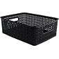 Advantus Plastic Weave Bin, Black, 4.63"H x 10-1/2"W x 14"D