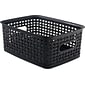 Plastic Weave Bin; Black, Small