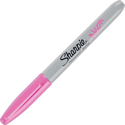 Sharpie Neon Permanent Marker, Fine Tip, Neon Pink (1860444)