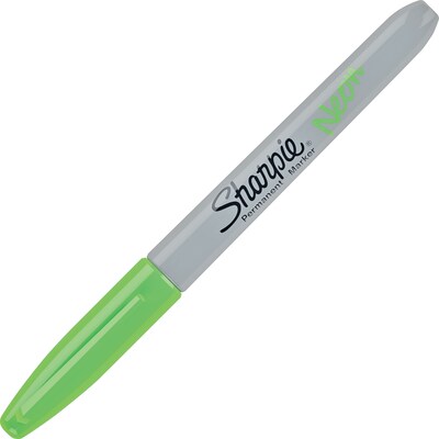 Sharpie Neon Permanent Marker, Fine Tip, Neon Green (1860447)
