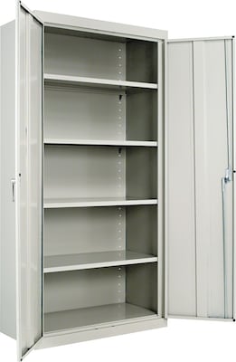 Alera® Steel Storage Cabinet, Assembled, 72Hx36Wx18D, Light Gray