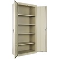Alera® Steel Storage Cabinet, Assembled, 78H x 36W x 18D, Putty