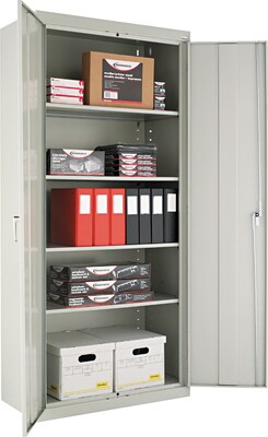 Alera® Steel Storage Cabinet, Assembled, 78Hx36Wx18D, Light Gray