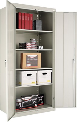 Alera® Steel Storage Cabinet, Assembled, 78Hx36Wx24D, Light Gray