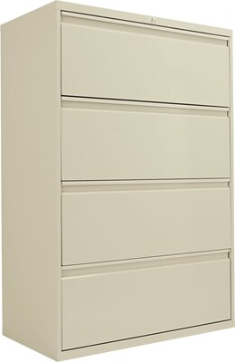 Alera® Four-Drawer Lateral File Cabinet, 36w x 19-1/4d x 54h, Putty