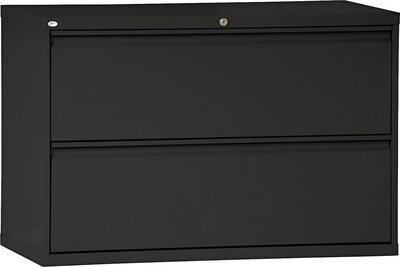 Alera® 2-Drawer 42W Lateral File Cabinet, Black, Legal (ALELF4229BL)