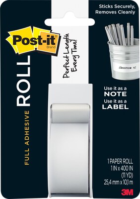 Post-it® Full Adhesive Roll, 1 x 400, White (2650W)
