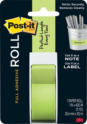 Post-it® Full Adhesive Roll, 1 x 400, Green (2650G)