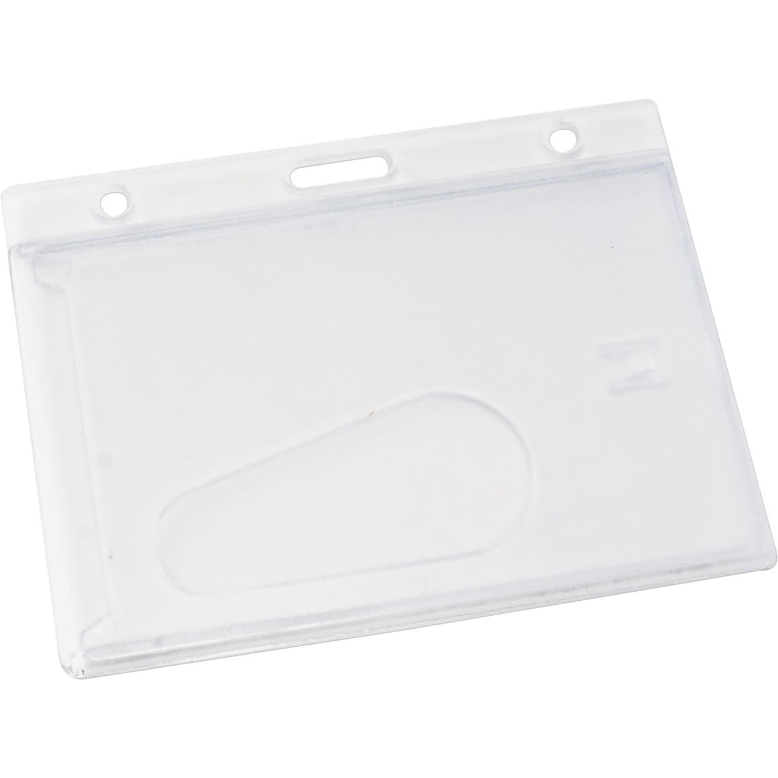 Frosted Rigid Badge Holder, 2 1/8 x 3 3/8, Clear, Horizontal, 25/Pk