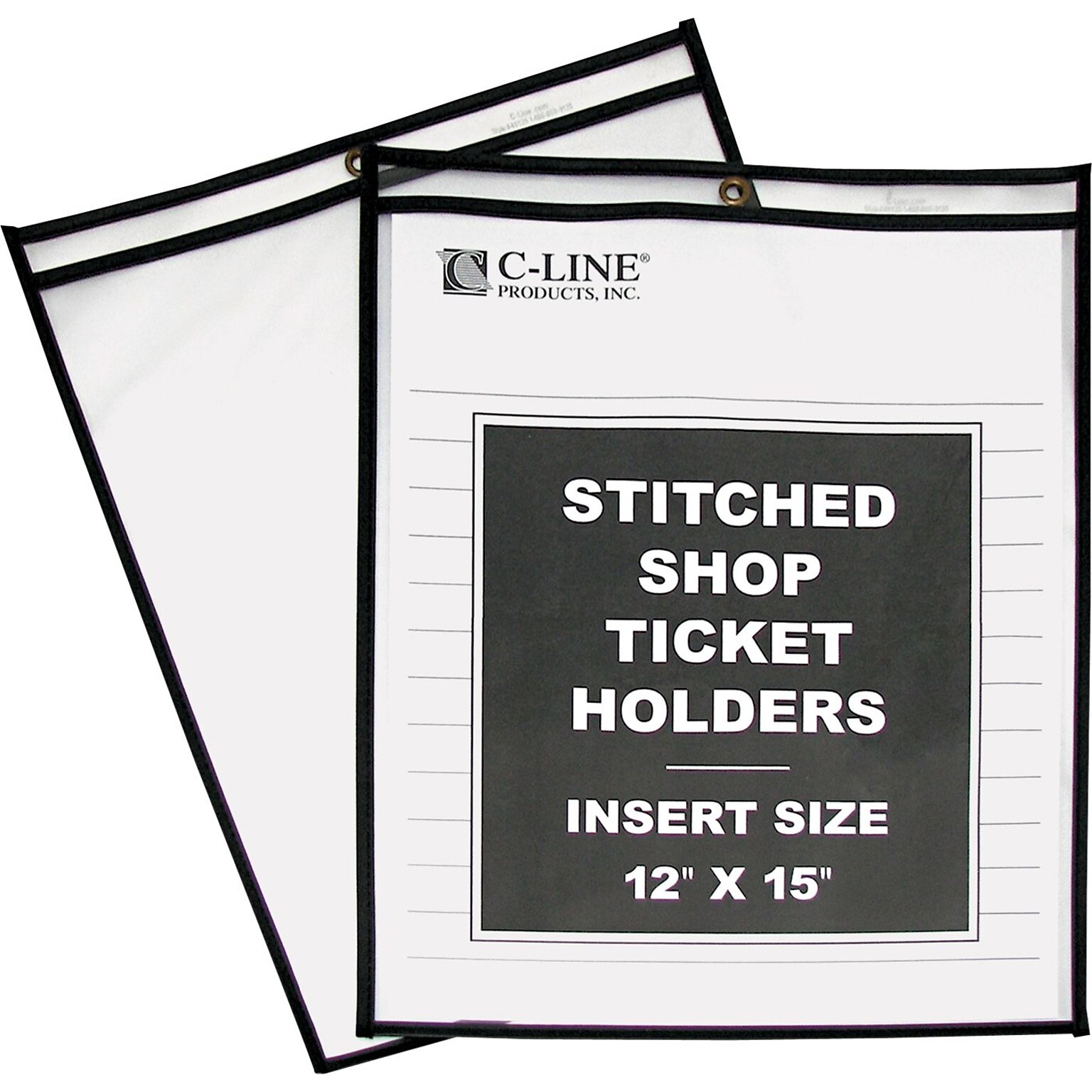 C-Line Job Ticket Holder, Heavyweight, 12 x 15, Clear with Black Edges, 25/Box (46125)