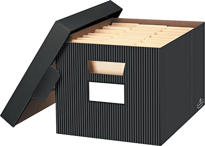 Bankers Box Stor/File Medium-Duty FastFold File Storage Boxes, Lift-Off Lid, Letter/Legal Size, Pins