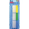 Write-On Self-Stick Index Tabs/Flags, 1 1/2 x 2, Blue, Green, Yellow, 30/Pack